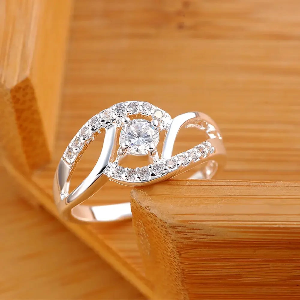 New Streetwear 925 Sterling Silver Shiny Zircon Diamond Rings for Women Wedding Party Gifts Fine Jewelry Engagement Rings