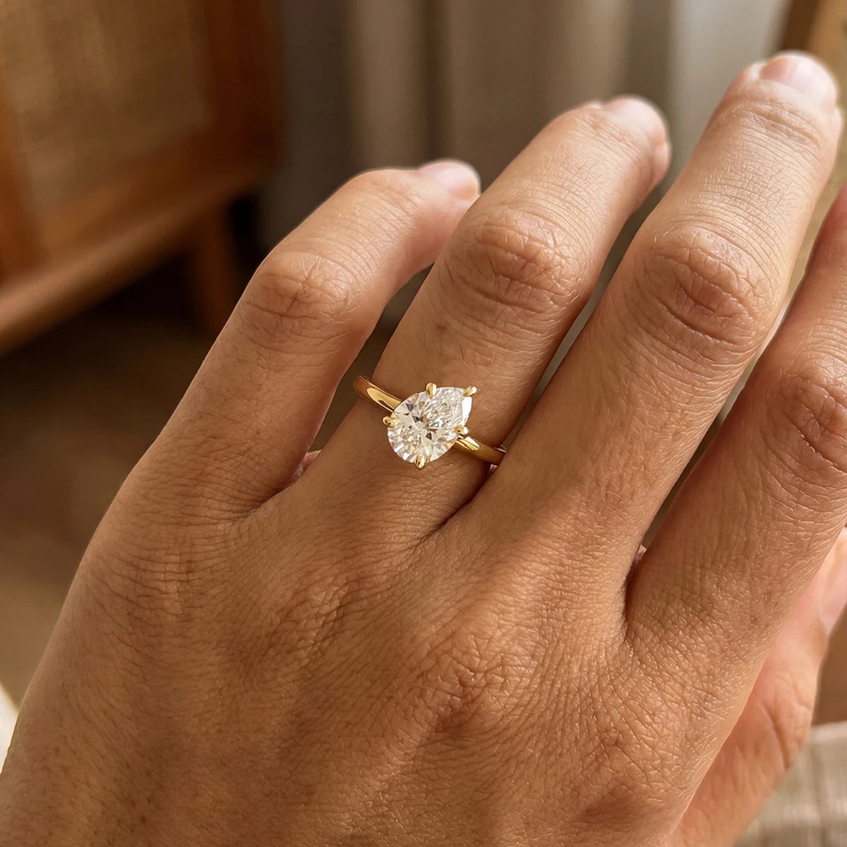 Anillo Gota de Agua · Plata 925 con Zirconia