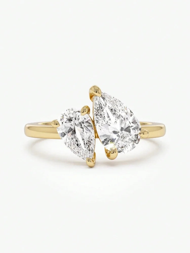 Anillo Gota de Agua · Plata 925 con Zirconia