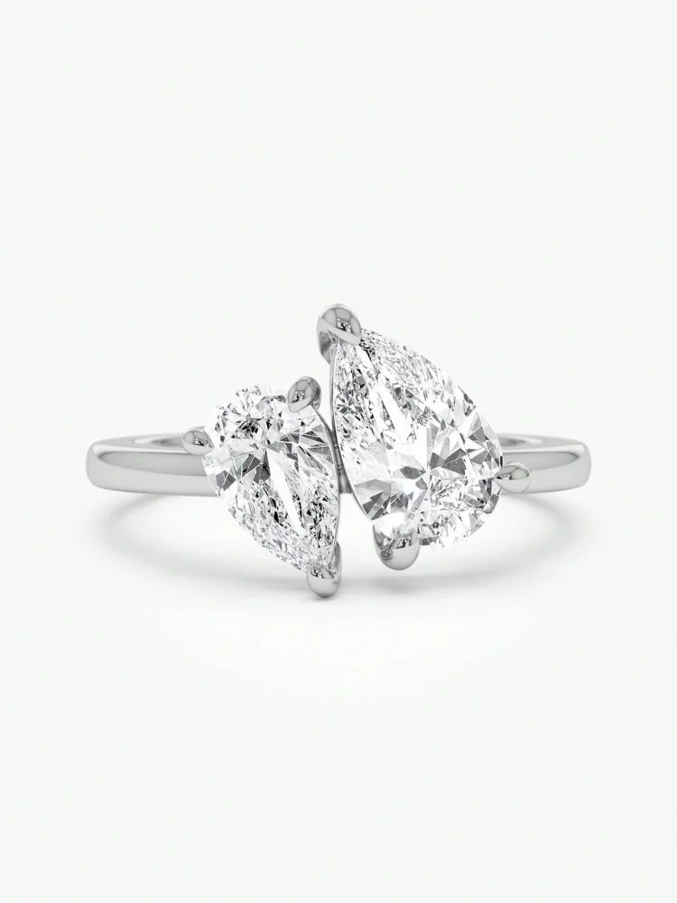 Anillo Gota de Agua · Plata 925 con Zirconia