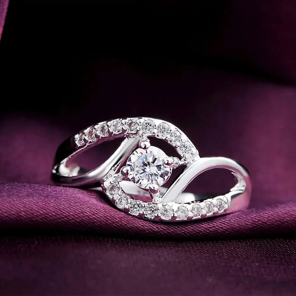 New Streetwear 925 Sterling Silver Shiny Zircon Diamond Rings for Women Wedding Party Gifts Fine Jewelry Engagement Rings