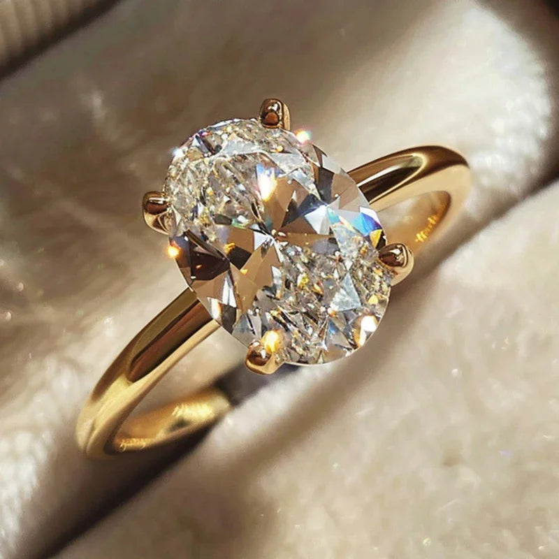 Anillo Solitario Oval · Plata 925 · 1–8 Quilates