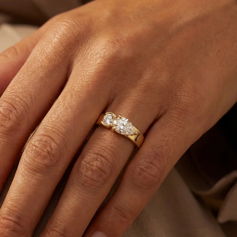 Anillo Gota de Agua · Plata 925 con Zirconia